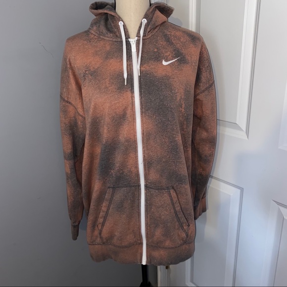 Nike Tops - Nike Distressed Bleached Zip Up Hoodie